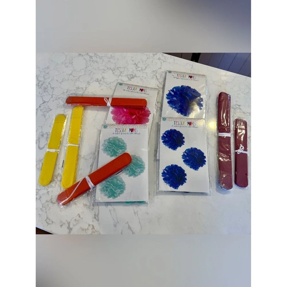 Target Tissue Pom Poms - Blue, Pink, Yellow, Orange, Teal, Burgundy